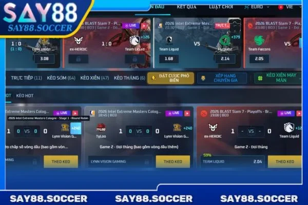 Esports tại SAY88 được nhiều người chơi yêu thích.