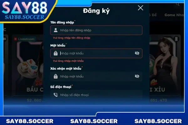 Đăng ký say88 2 Nhanh chóng vào thế giới giải trí với hướng dẫn tạo tài khoản cụ thể.